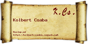 Kolbert Csaba névjegykártya